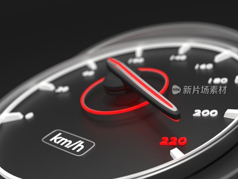 Km/h文本现代汽车速度计倒计时概念